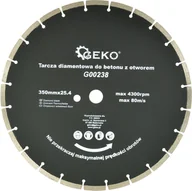 Tarcze do pił - Geko tarcza diamentowa do betonu 350mm x 25,4mm z dodatkowym otworem G00238 - miniaturka - grafika 1