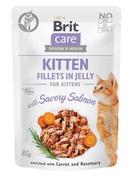 Mokra karma dla kotów - Brit CARE Cat Pouches Kitten Fillets in Jelly with Savory Salmon 85g 49905-uniw - miniaturka - grafika 1