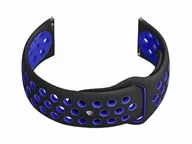 Akcesoria do zegarków - Pasek gumowy do smartwatch U11 czarny/granat 20mm - miniaturka - grafika 1