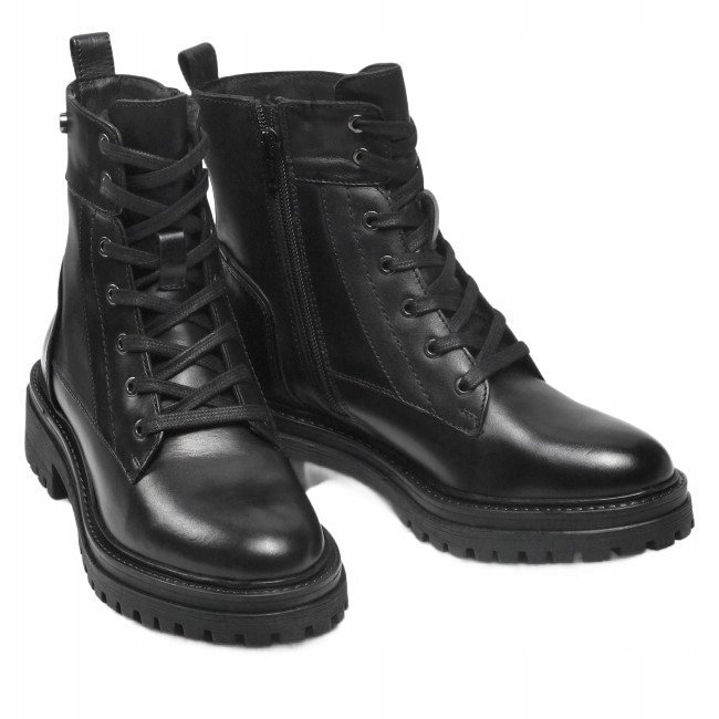 GEOX D16HRC BOTKI DAMSKIE CZARNE SKÓRZANE 40 J0A