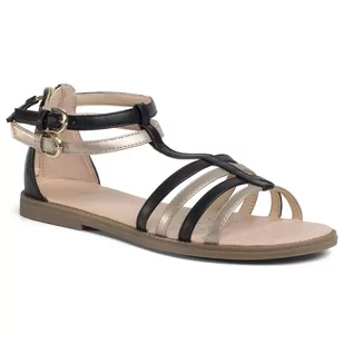 Geox Sandały J S.Karly G. D J7235D 054AJ C0531 S Black/Platinum - Sandały damskie - miniaturka - grafika 1