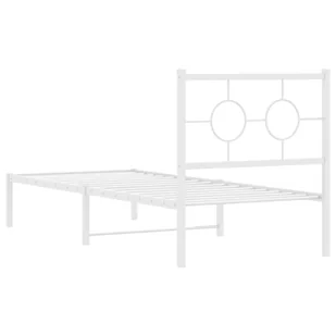 Metalowa rama łóżka z wezgłowiem, biała, 80x200 cm Lumarko! - Inne meble do sypialni - miniaturka - grafika 8