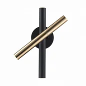 Lampy ścienne - Nowoczesny kinkiet z funkcją obrotową na korytarz hol czarno-złoty Loya - miniaturka - grafika 1