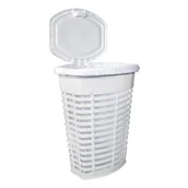 Kosze na bieliznę - Kosz na bieliznę z pokrywą 50 l Palm biały - miniaturka - grafika 1