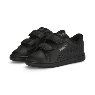 Niemowlęce skórzane sneakersy Smash 3.0 V PUMA Black Shadow Gray - Buty trekkingowe dziecięce - miniaturka - grafika 1
