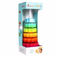 Zabawki interaktywne dla dzieci - WIEŻA TĘCZOWA PIRAMIDKA SPIRALA DO UKŁADANIA - miniaturka - grafika 1