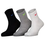 Skarpetki damskie - Nike dziecięce skarpety Performance Cushioned Crew (3 pary) wielokolorowa wielokolorowa S (34-38 EU) - miniaturka - grafika 1