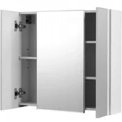 Szafki łazienkowe - Wisząca szafka łazienkowa ścienna z trójdzielnym lustrem nowoczesna - miniaturka - grafika 1