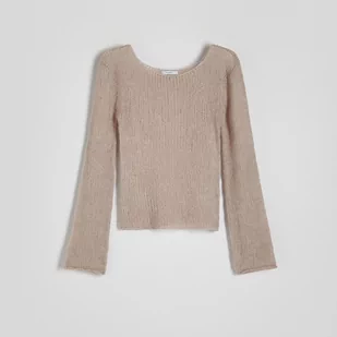 Reserved - Sweter z luźnym splotem - Beżowy - Swetry damskie - miniaturka - grafika 1