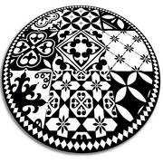 Dywany - Modny winylowy dywan okrągły portugalskie kafelki fi100 cm - miniaturka - grafika 1