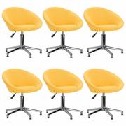 Krzesła - vidaXL Obrotowe krzesła stołowe 6 szt. żółte obite tkaniną 3089517 - miniaturka - grafika 1