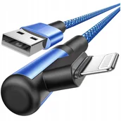 Kable USB - KABEL PRZEWÓD LIGHTNING USB SZYBKI MOCNY GAMINGOWY GAMING KĄT 90° DO IPHONE - miniaturka - grafika 1