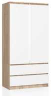 Szafy - Dwudrzwiowa szafa w stylu skandynawskim dąb sonoma + biały D0-E28 - miniaturka - grafika 1