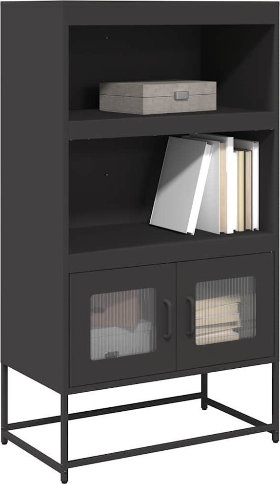 vidaXL Szafka, czarna, 68x39x123 cm, stal