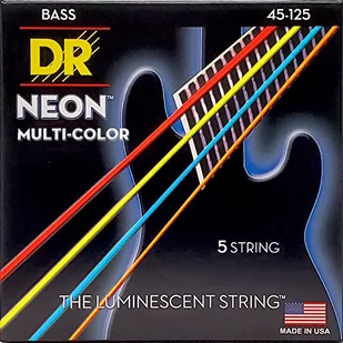 DR Strings NMCB5-45 Neon Multi-Color Medium 5-String - Struny gitarowe  - miniaturka - grafika 1