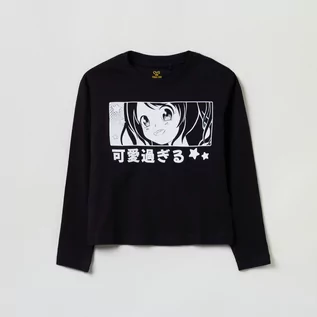 Bluzki dla dziewczynek - Koszulka z długim rękawem dziecięca OVS 1909134 152 cm Czarna (8056781319208) - grafika 1