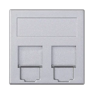 Kontakt Simon Adapter keystone podwójny z osłoną SIMON 500 - aluminium - Inne akcesoria elektryczne - miniaturka - grafika 1