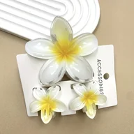 Ozdoby do włosów - TEMU Zestaw 3 szt. klipsów do włosów w stylu hawajskim z kwiatami - słodkie i eleganckie plastikowe klipsy z kwiatami z drukami w różnych kolorach, - miniaturka - grafika 1