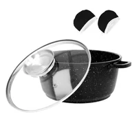 Garnki - GARNEK ALUMINIOWY Z POWŁOKĄ MARMURKOWĄ Z POKRYWKĄ 26CM 5L 1982 - miniaturka - grafika 1