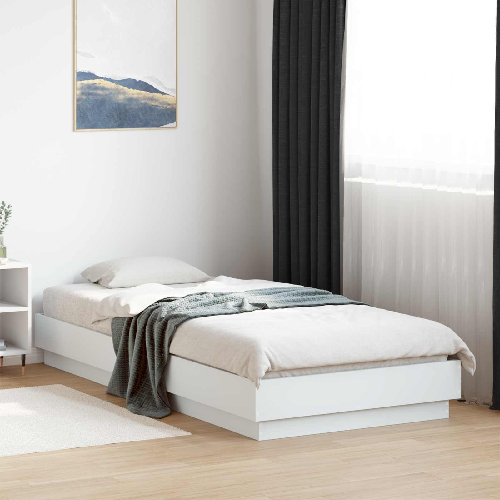 vidaXL vidaXL Rama łóżka podłogowego Biały 80 x 200 cm Drewno inżynieryjne