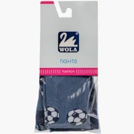 Rajstopy - Rajstopy Dziecięce Bawełniane Rajtuzy Elastyczne Ze Wzorem WOLA Granatowe Granatowy 56-62 - miniaturka - grafika 1