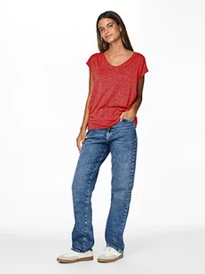 Pieces Koszulka w kolorze czerwonym - Koszulki i topy damskie - miniaturka - grafika 1