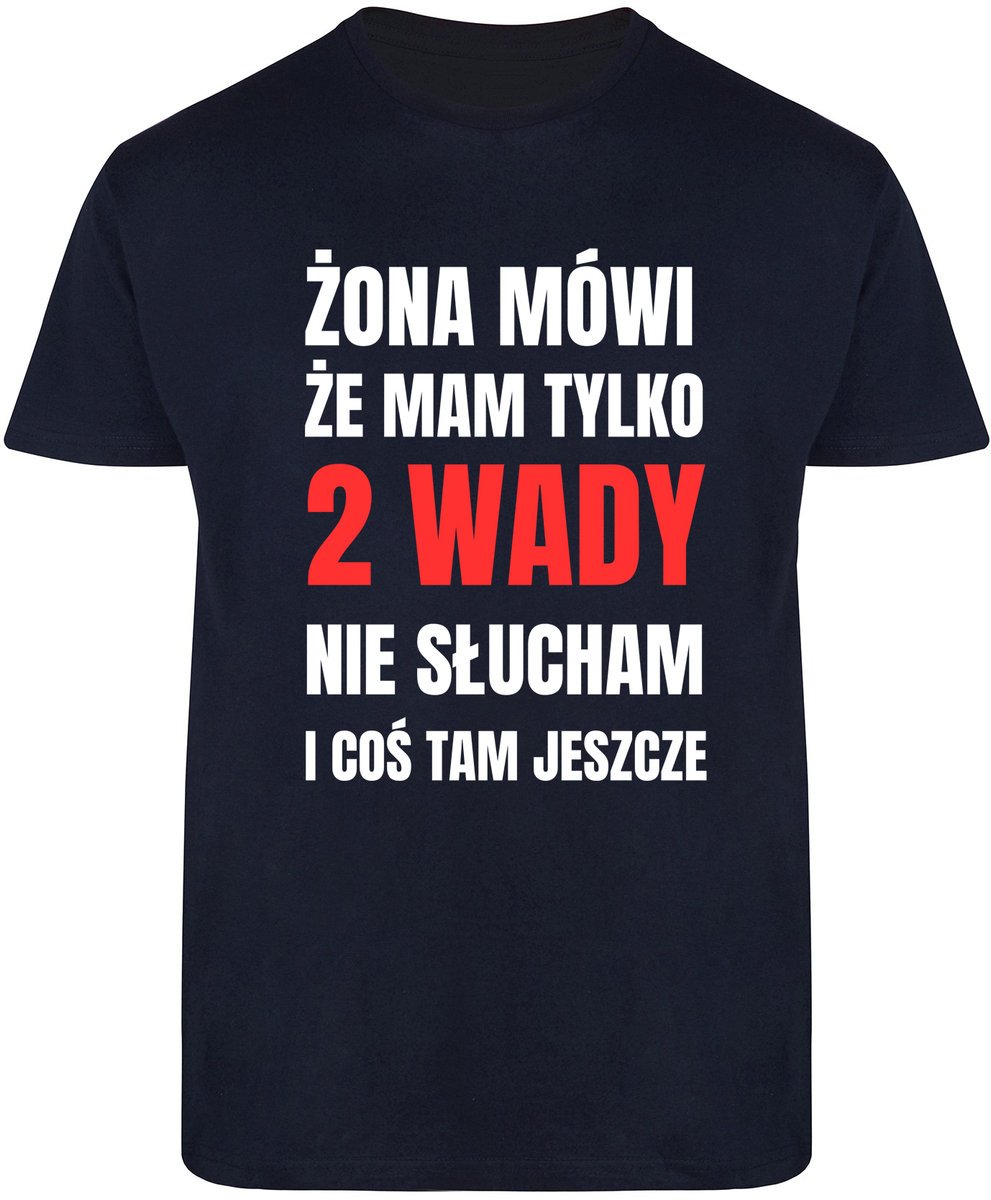 T-Shirt Męski Dla Męża Prezent Śmieszna Koszulka Granatowa R-3Xl A426