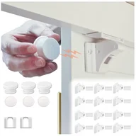 Zabezpieczenia dla dzieci - Blokada magnetyczna zabezpieczenia do szafek i szuflad blokady magnetyczne 8 sztuk + 3 kluczyki - miniaturka - grafika 1