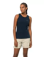 Koszulki i topy damskie - Jack Wolfskin Damski relief Tank top W Sleeveless T-Shirt, Night Blue, M, niebieski (Night Blue), M - miniaturka - grafika 1