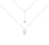 Naszyjniki - Srebrny choker pancerka z kotkiem - miniaturka - grafika 1