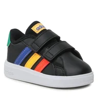 Buty dla chłopców - Sneakersy adidas Grand Court Lifestyle Hook and Loop Shoes HP8918 Czarny - miniaturka - grafika 1