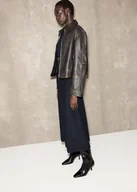 Spódnice - MANGO - Spódnica z dzianiny z mieszanki wełny granatowy - S - Kobieta - miniaturka - grafika 1