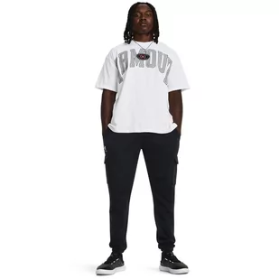 Męskie spodnie dresowe Under Armour UA Essential Flc Cargo Pant - czarne - UNDER ARMOUR - Spodnie sportowe męskie - miniaturka - grafika 1