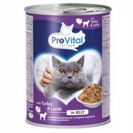 Mokra karma dla kotów - PREVITAL Karma mokra w kawałkach dla kota Indyk Jagnięcina galaretka 415g - miniaturka - grafika 1