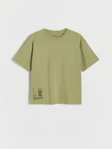 Reserved - T-shirt z nadrukiem - zielony - Koszulki dla chłopców - miniaturka - grafika 1
