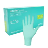 Rękawiczki jednorazowe - Rękawiczki nitrylowe S zielone Mercator Nitrylex Green 100sztuk - miniaturka - grafika 1