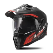 Kaski motocyklowe - Kask Adventure LS2 MX701 Explorer Hexa Czarny/Czerwony/SzaryL - miniaturka - grafika 1