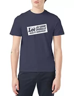 Koszulki męskie - Lee Heritage Tee T-Shirt męski, niebieski (Dark Navy Nm), L - miniaturka - grafika 1