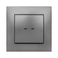 Wyłączniki światła i elektryczne - ELEKTRO - PLAST Włącznik pojedynczy z podświetleniem CARLA  grafitowy  ELEKTRO - PLAST - miniaturka - grafika 1
