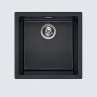 Zlewozmywaki - REGINOX R34637 Amsterdam 40 Pure Black zlewozmywak granitowy Korek manualny | Pure Black - miniaturka - grafika 1