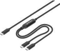 Kable USB - Manhattan 355810 kabel USB 2 m USB C 2 x USB C Czarny - miniaturka - grafika 1