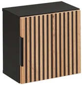 Szafki łazienkowe - WISZĄCA Szafka Łazienkowa Czarna 34 cm RYFLOWANY - miniaturka - grafika 1