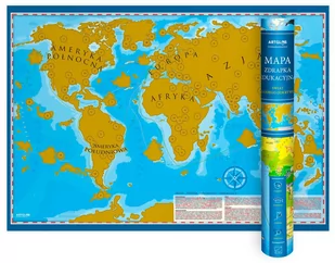 ArtGlob, Świat Młodego Odkrywcy - mapa zdrapka edukacyjna w ramie - Atlasy i mapy - miniaturka - grafika 1