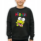 Bluzy męskie - BLUZA CZARNA Dresowa Dziecięca Dla Fana KEROPPI Żabki Sanrio Wzory - 104 - miniaturka - grafika 1