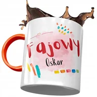 Kubki - Kubek Pomarańczowy Dla Oskara Kolegi Męża Prezent z Nadrukiem ze Zdjęciem + Opakowanie na prezent (wzór 02) - miniaturka - grafika 1