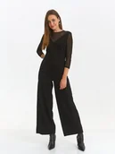 Bluzki damskie - Bluzka damska bluzka długi rękaw czarna - SBD1486CA dopasowana, z rękawem 3/4 - TOP SECRET - Odzieżowy sklep internetowy TOP SECRET - miniaturka - grafika 1