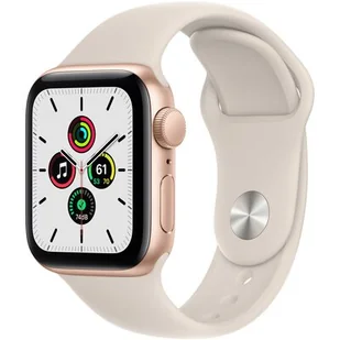 Apple Watch SE GPS 44mm Gold Alu Sport MKQ53WB/A Biały - Smartwatch - miniaturka - grafika 1