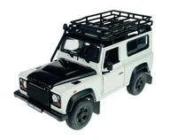 Samochody i pojazdy dla dzieci - WELLY LAND ROVER DEFENDER BIAŁO-CZARNY 1:24 SAMOCHÓD NOWY METALOWY MODEL - miniaturka - grafika 1