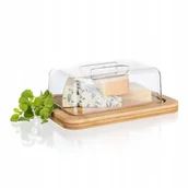 Pojemniki kuchenne - MASELNICZKA pojemnik na masło jedzenie podstawa bambusowa box prezent dekor - miniaturka - grafika 1