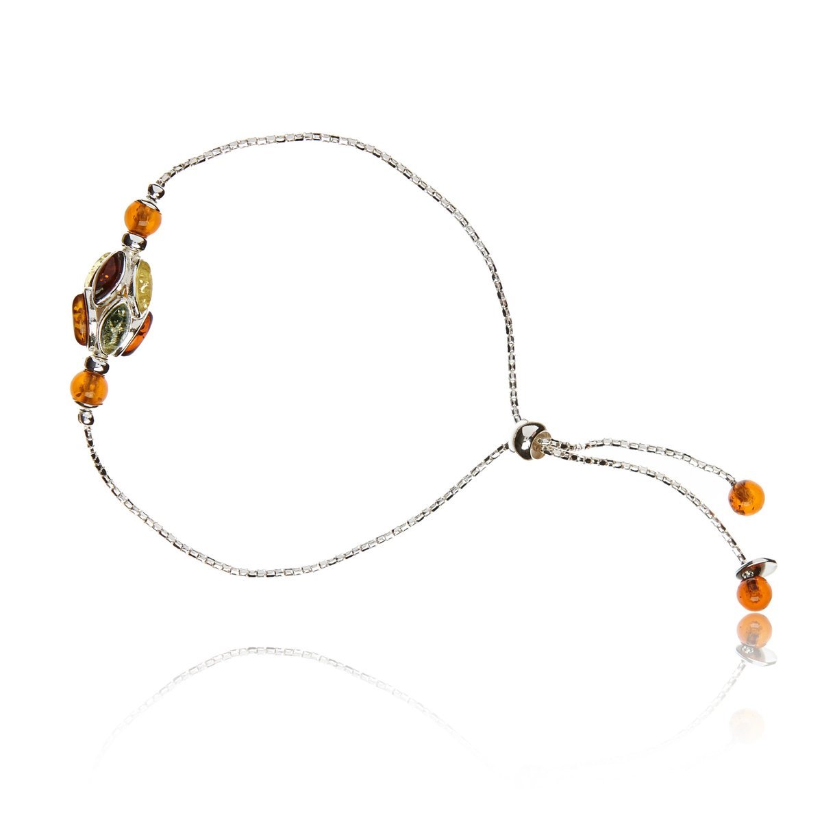 ankabizuteria.pl Bransoletka srebrna z bursztynem ALLADYNKI